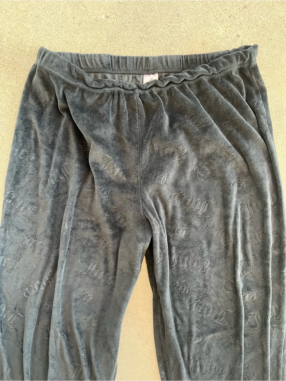 Juicy Couture Black Velour Lounge Pants | Sleepwear | Elastic Waist | Size L - Picture 3 of 4
